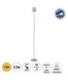 GLOBOSTAR® NEGA 60480 Μοντέρνο Επιδαπέδιο Φωτιστικό LED 2.2W 154lm 360° DC 5V με USB 2.0 με Επαναφορτιζόμενη Μπαταρία Li-ion 3.7V 4000mAh IP44 Θερμό Λευκό 2700K με Αφή Dimmable - Lumileds SMD Chip - Ασημί - Μ10 x Π10 x Υ135cm - 2 Χρόνια Εγγύηση